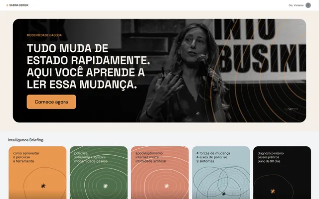 Print da área de membros da Sabina Deweik.
